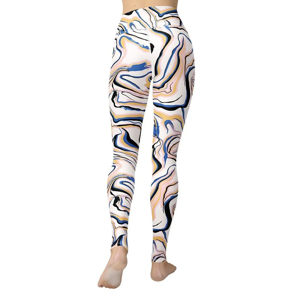 Peachy Marble Yoga Leggings