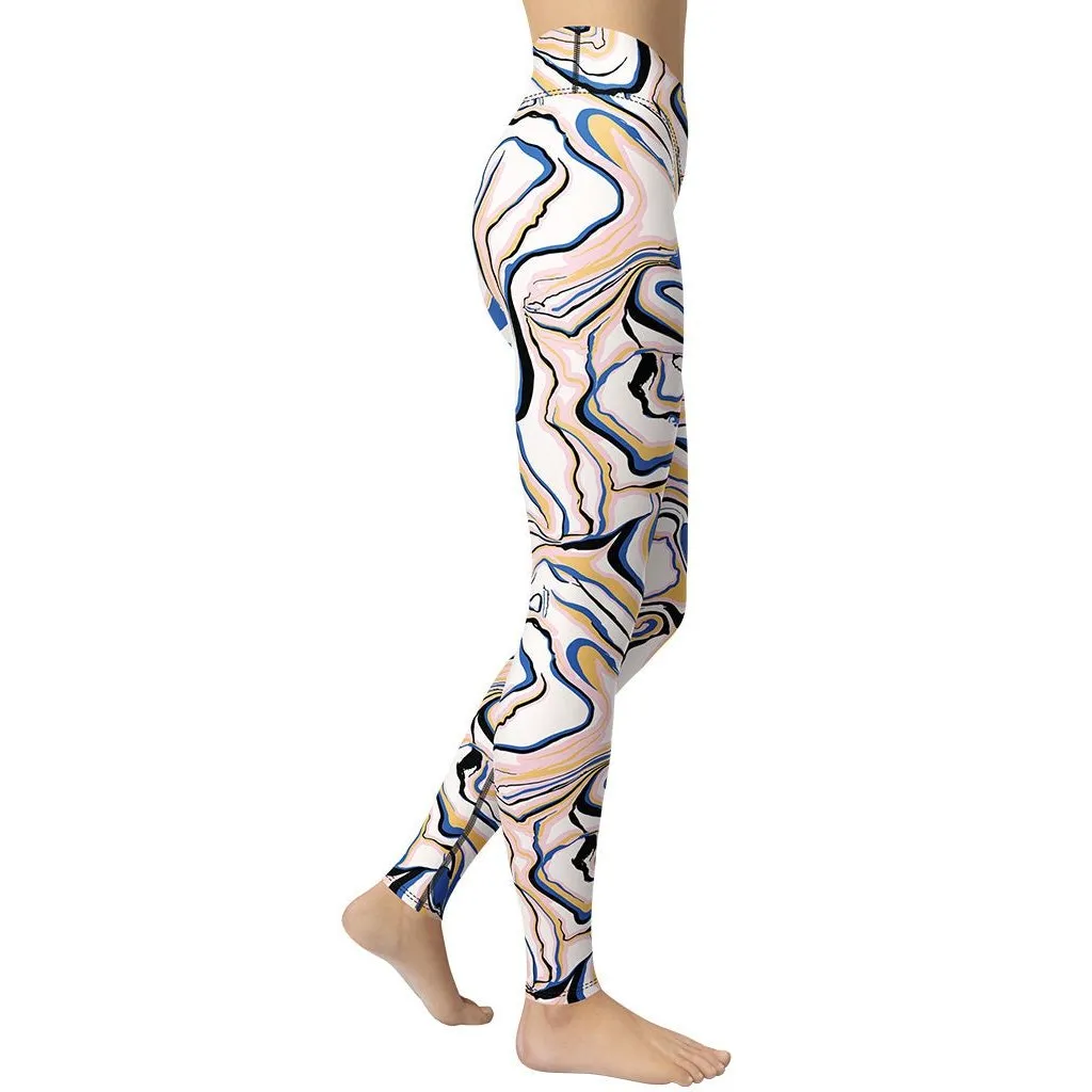 Peachy Marble Yoga Leggings