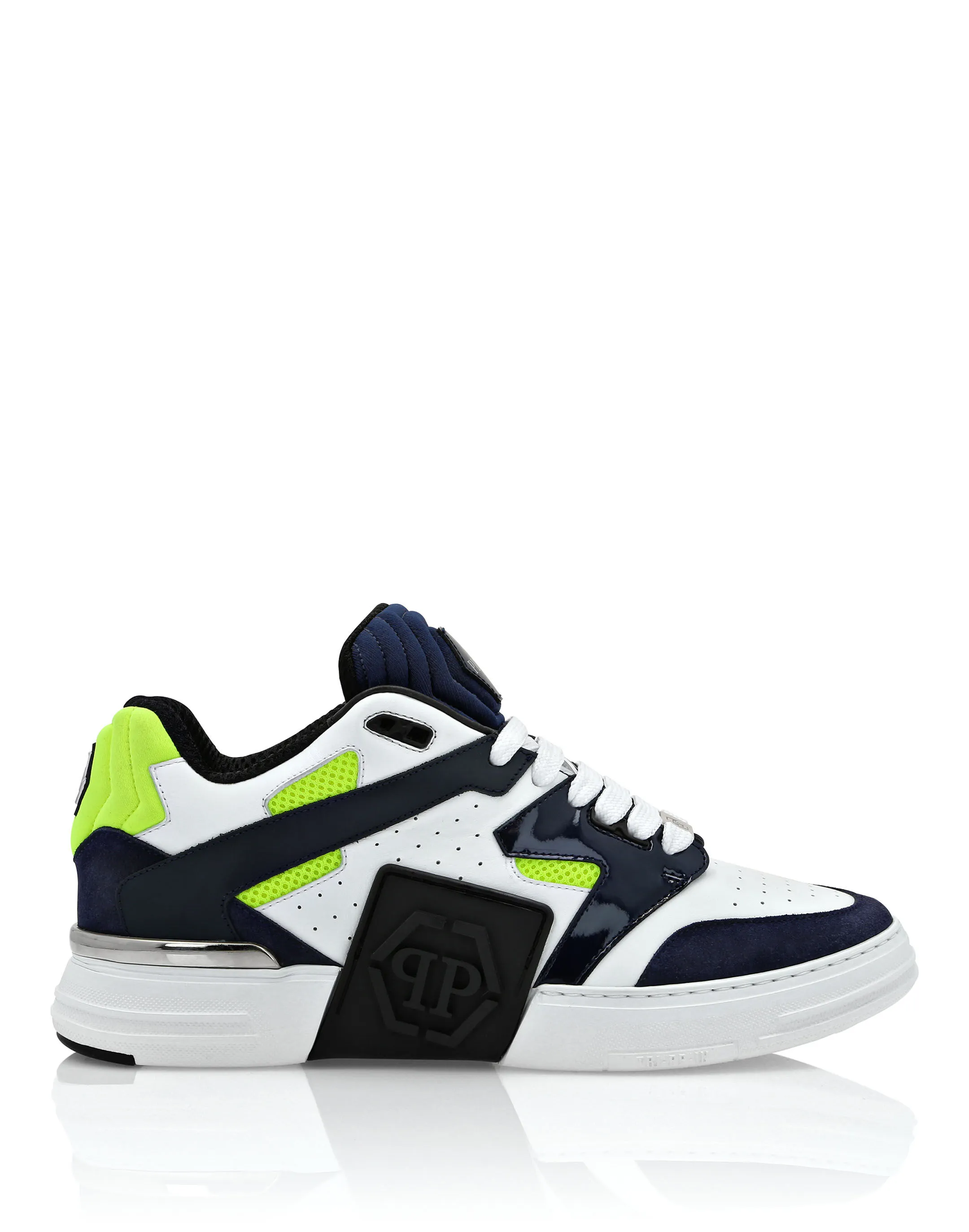 PHILIPP PLEIN Mix Leather Lo-Top Sneakers