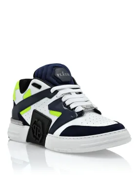 PHILIPP PLEIN Mix Leather Lo-Top Sneakers