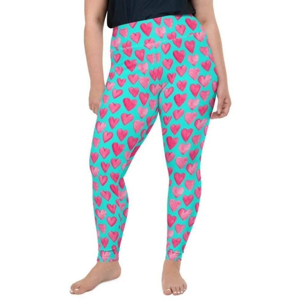 Pink Hearts Plus Size Leggings