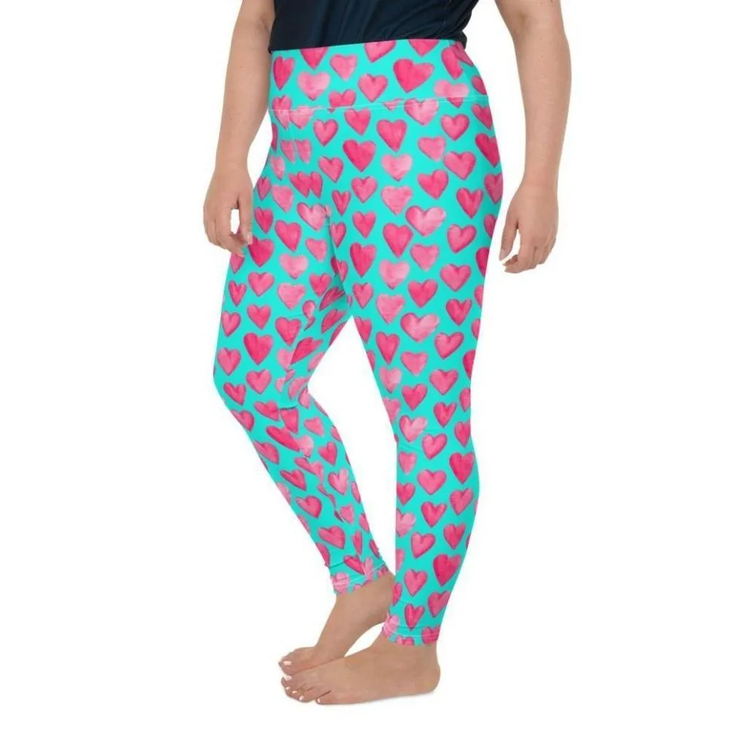 Pink Hearts Plus Size Leggings