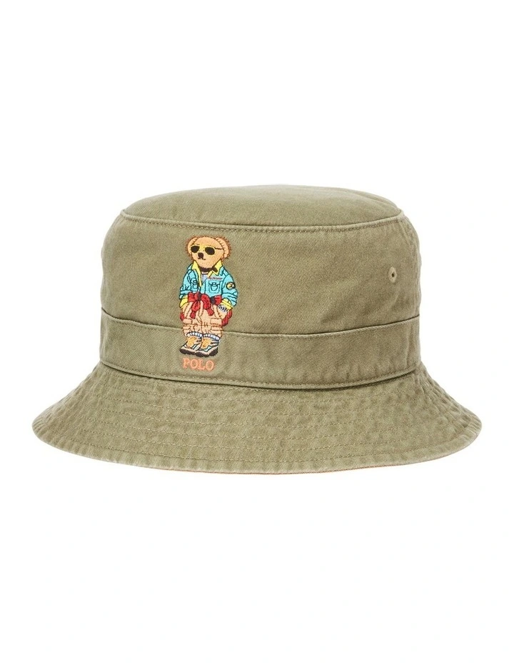 Polo Bear Twill Bucket Hat in Green