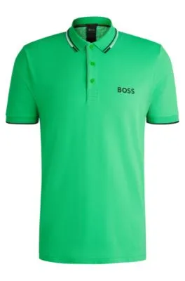 Polo shirt with contrast logos