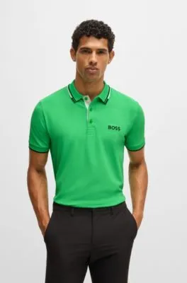 Polo shirt with contrast logos