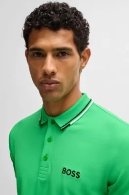 Polo shirt with contrast logos