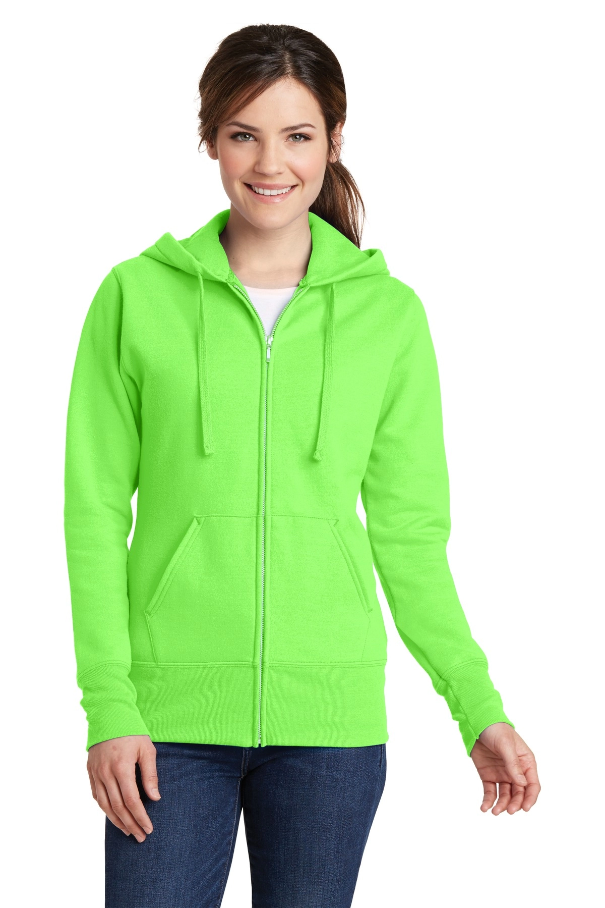 Port & Company LPC78ZH Ladies Core Fleece Full-Zip Hooded Sweatshirt SKU: LPC78ZH