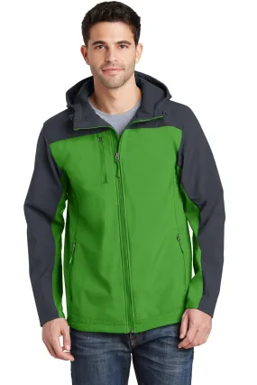 Port Authority Hooded Core Soft Shell Jacket J335 Vine Green/ Battleship Grey