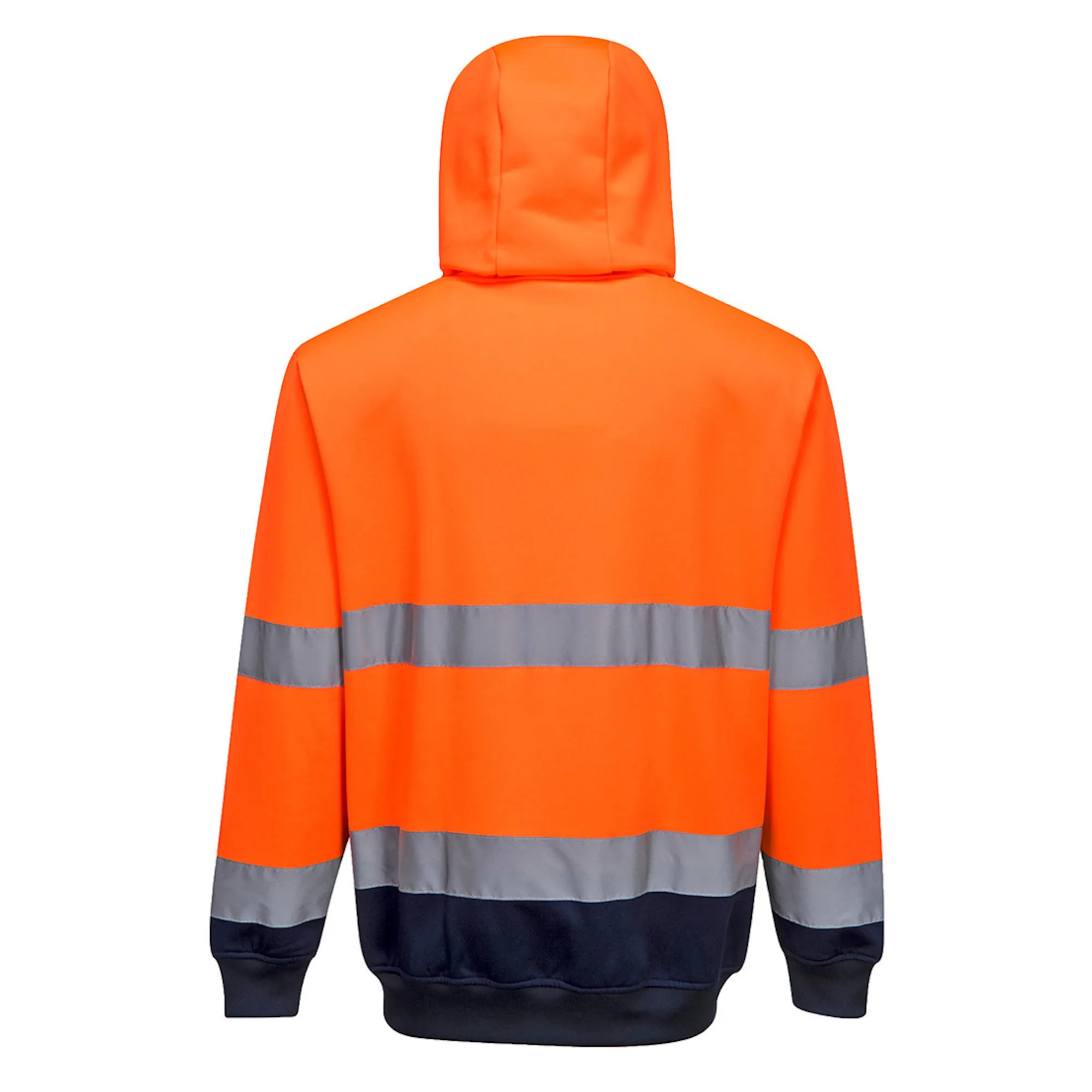 Portwest Hi-Vis Zip Up Hoodie Orange/Navy