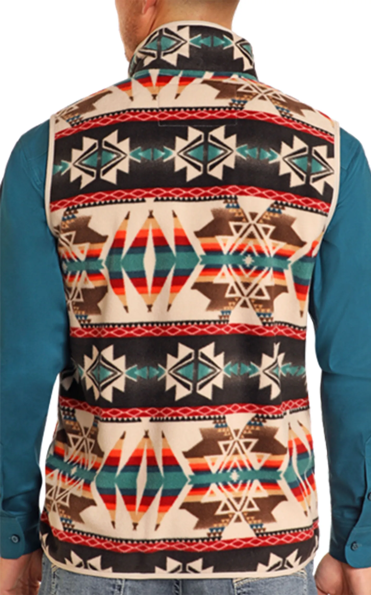 Powder River Outfitters by Panhandle Women's Latte & Sunset Aztec Fleece Vest