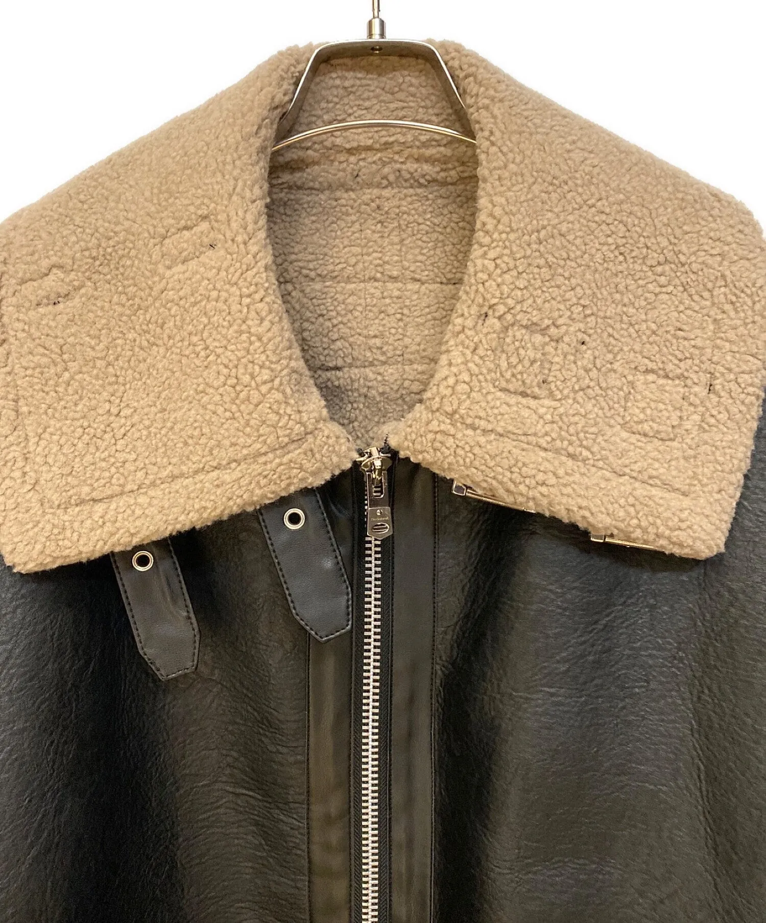 [Pre-owned] TAKAHIROMIYASHITA TheSoloIst. 22AW Double-zip balloon-shaped faux-mouton flight jacket sj.0013AW22