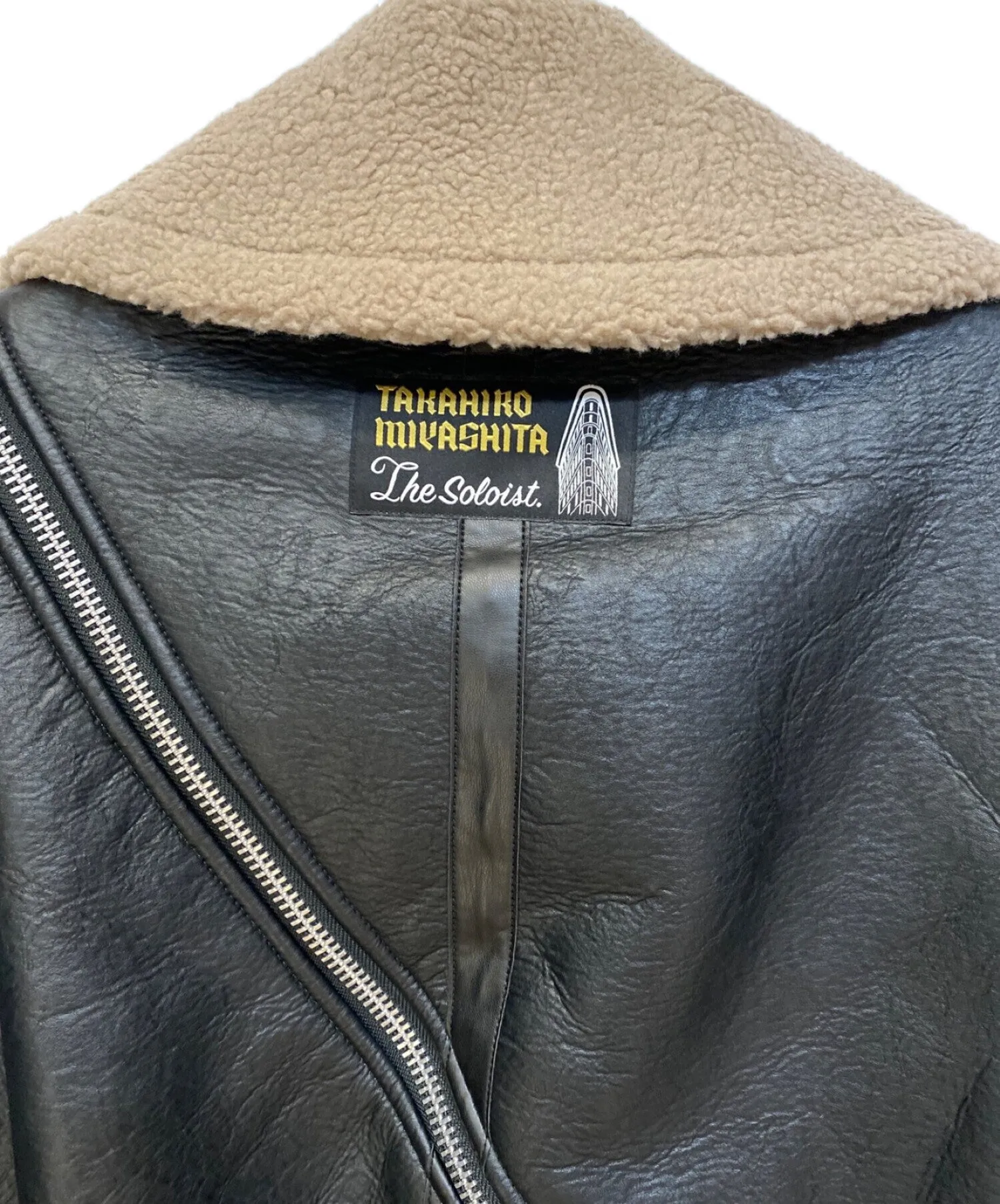 [Pre-owned] TAKAHIROMIYASHITA TheSoloIst. 22AW Double-zip balloon-shaped faux-mouton flight jacket sj.0013AW22