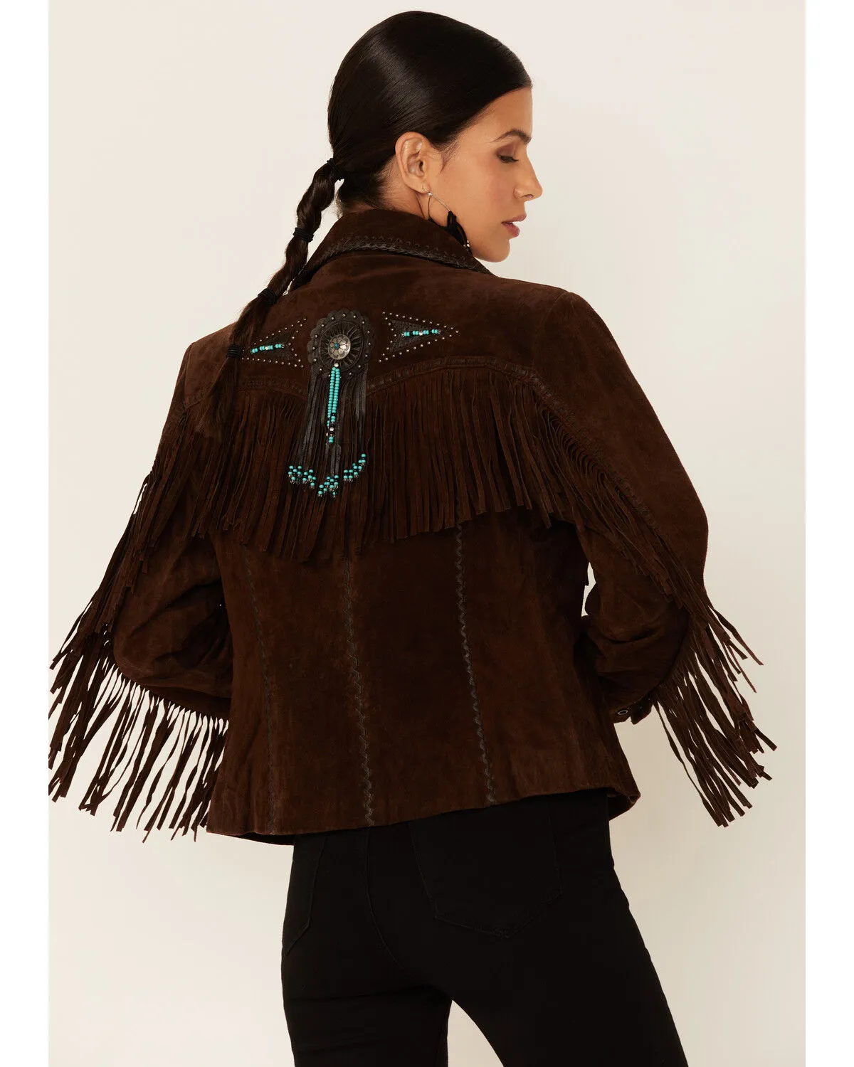 Product Name:  Scully Fringe & Beaded Boar Suede Leather Jacket