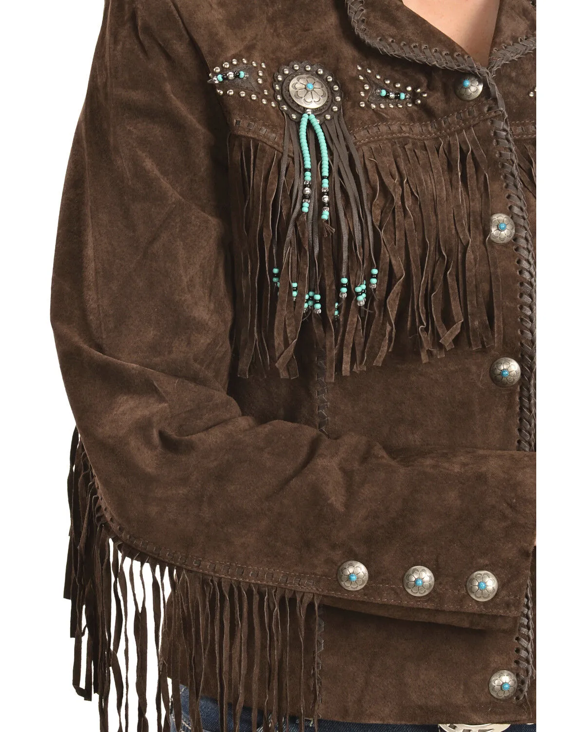 Product Name:  Scully Fringe & Beaded Boar Suede Leather Jacket