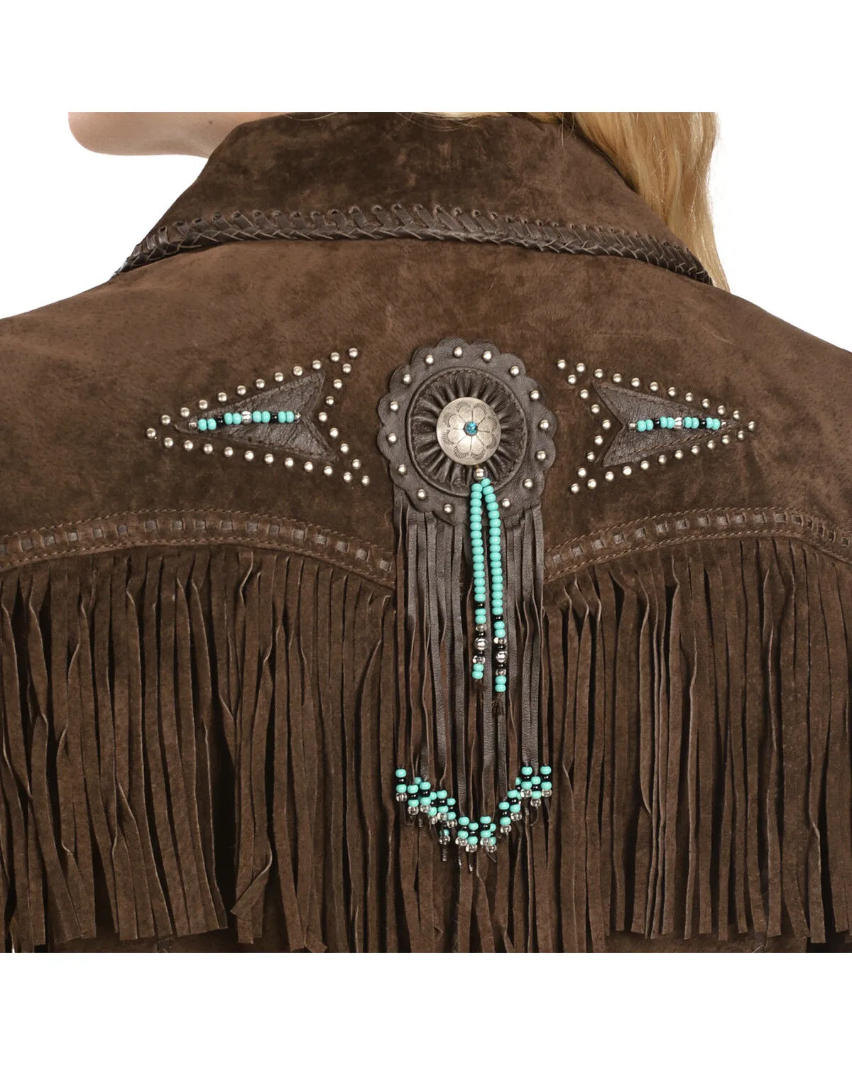 Product Name:  Scully Fringe & Beaded Boar Suede Leather Jacket