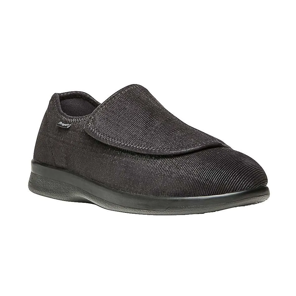 PROPET MEN'S CUSH'N FOOT BLACK HOOK-AND-LOOP SLIPPER