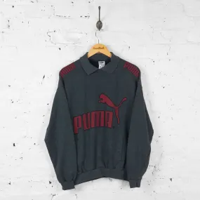 Puma Collared Sweatshirt - Grey - M