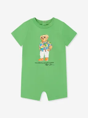 Ralph Lauren Baby Boys Bear Romper in Green