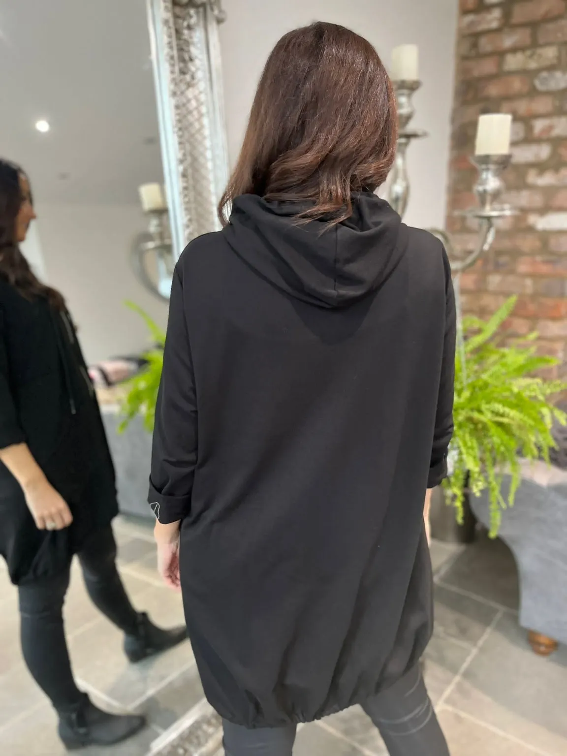 Reverse Hem Zip Up Jacket