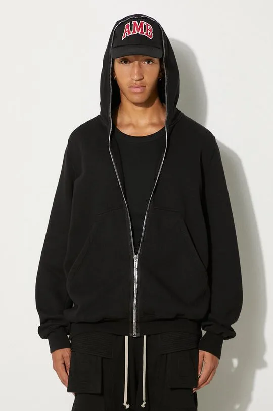 Rick Owens cotton sweatshirt Jumbo Gimp men's black color hooded smooth DU02D2283.F