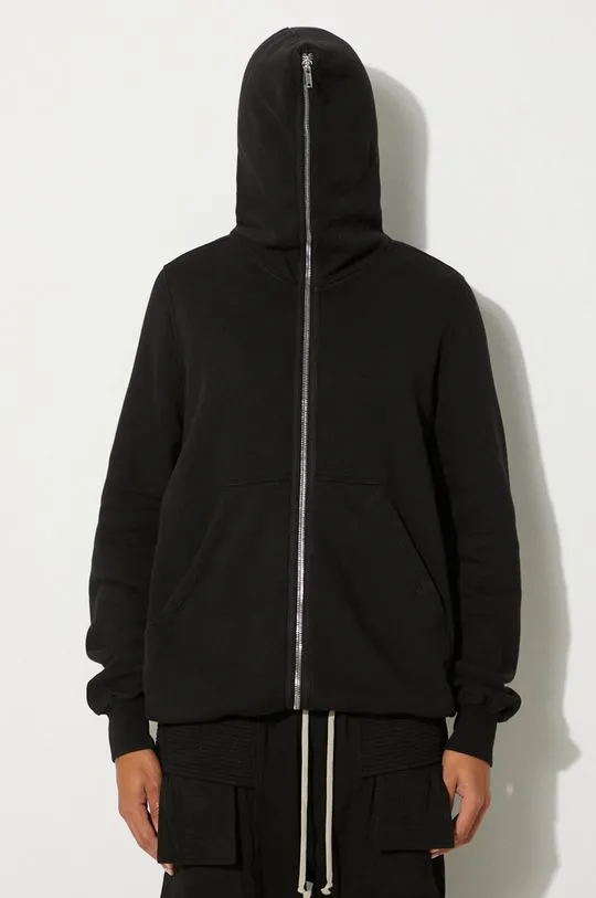 Rick Owens cotton sweatshirt Jumbo Gimp men's black color hooded smooth DU02D2283.F