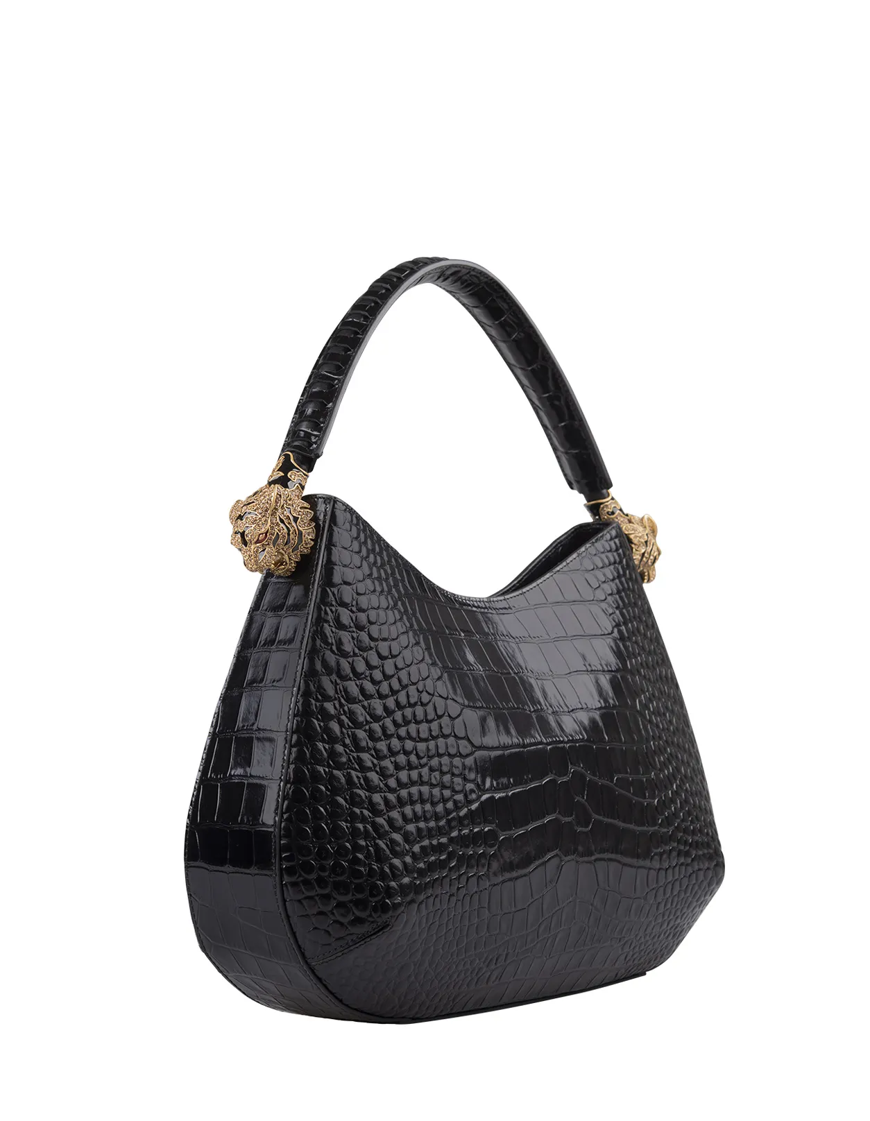 ROBERTO CAVALLI Roar Shoulder Bag In Black Leather