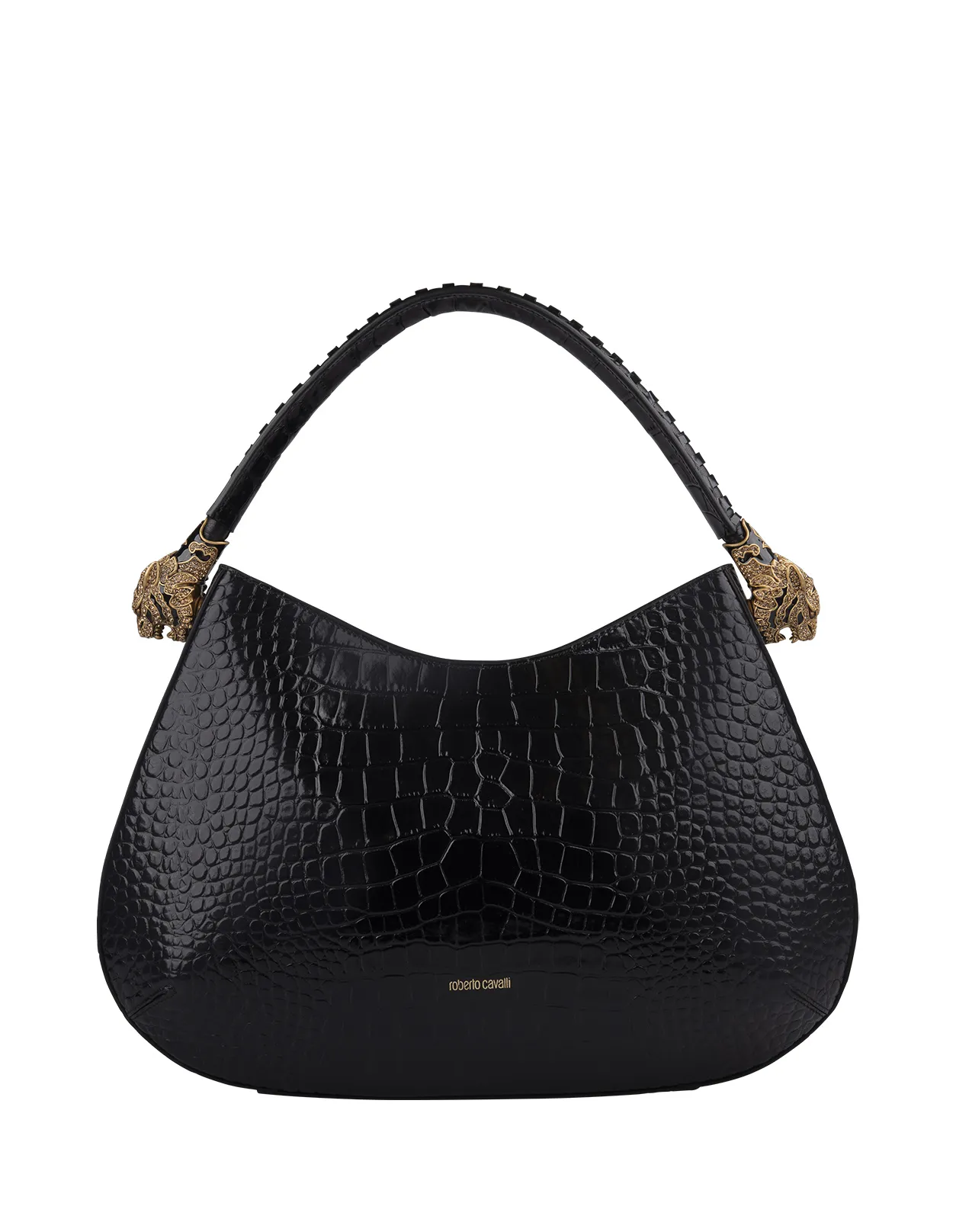 ROBERTO CAVALLI Roar Shoulder Bag In Black Leather