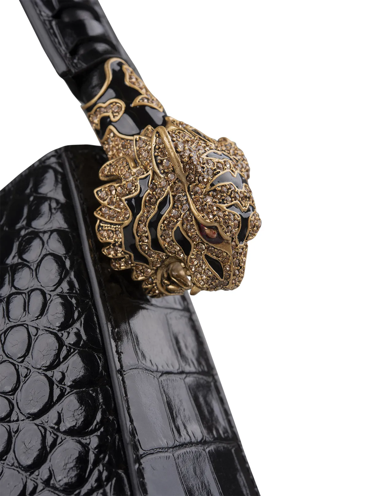 ROBERTO CAVALLI Roar Shoulder Bag In Black Leather