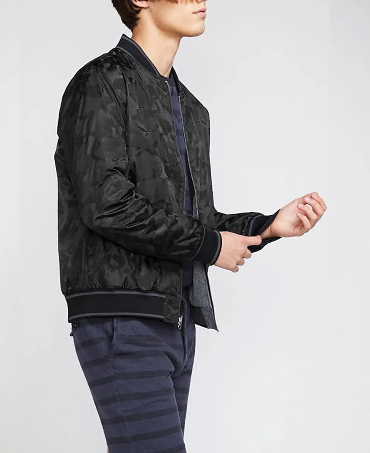 Rutgers Jacquard Bomber (Black)