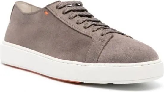 Santoni microsuede low-top sneakers Grey