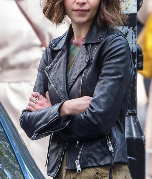 Secret Invasion (2023) Emilia Clarke Black Leather Jacket