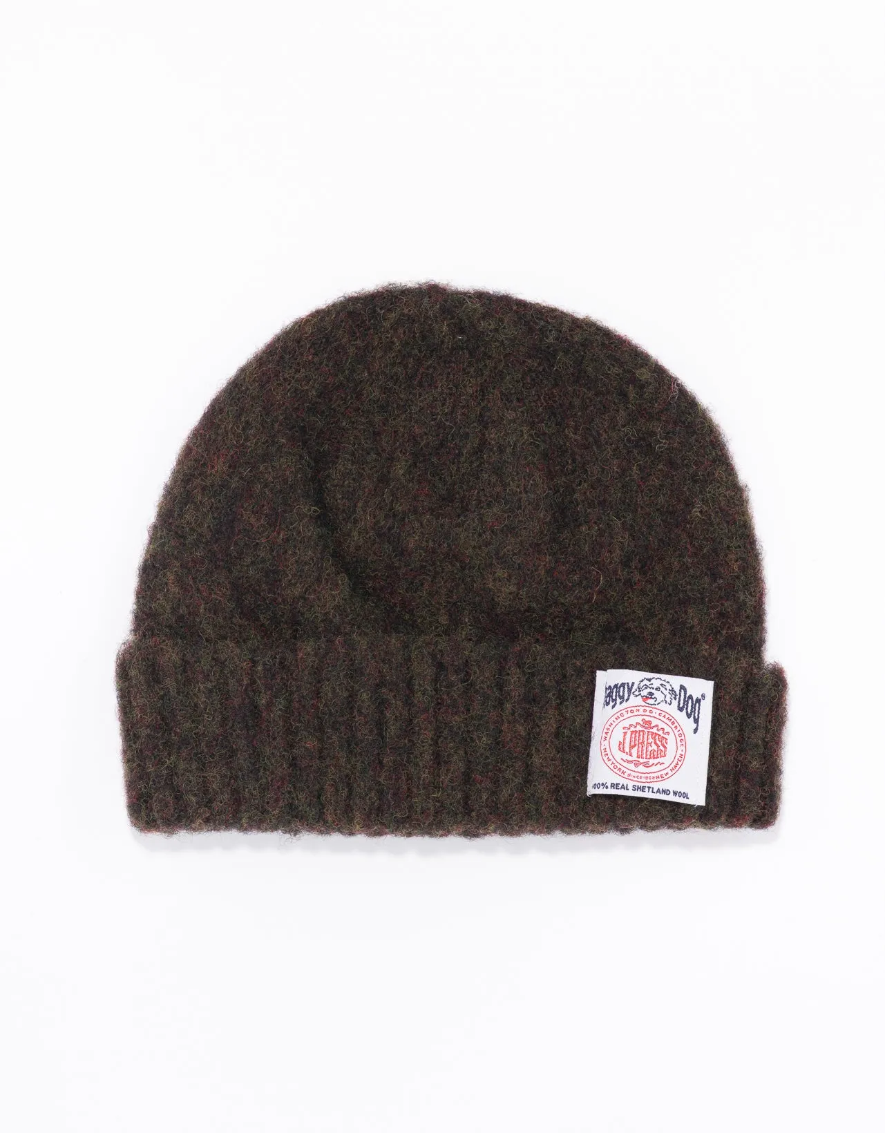 SHAGGY DOG CUFFED HAT - DARK BROWN MIX