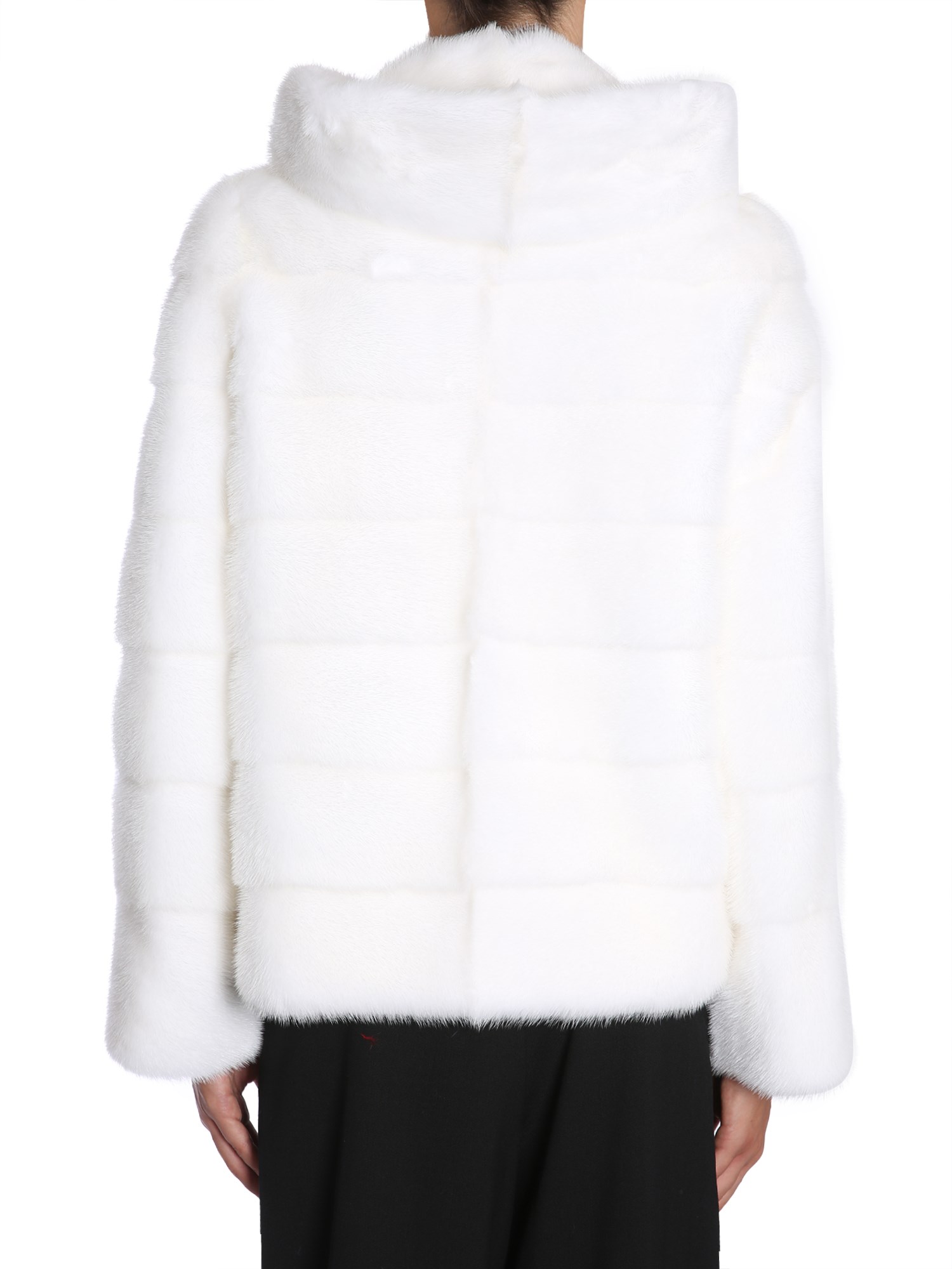 SIMONETTA RAVIZZA    HOODED MINK FUR JACKET