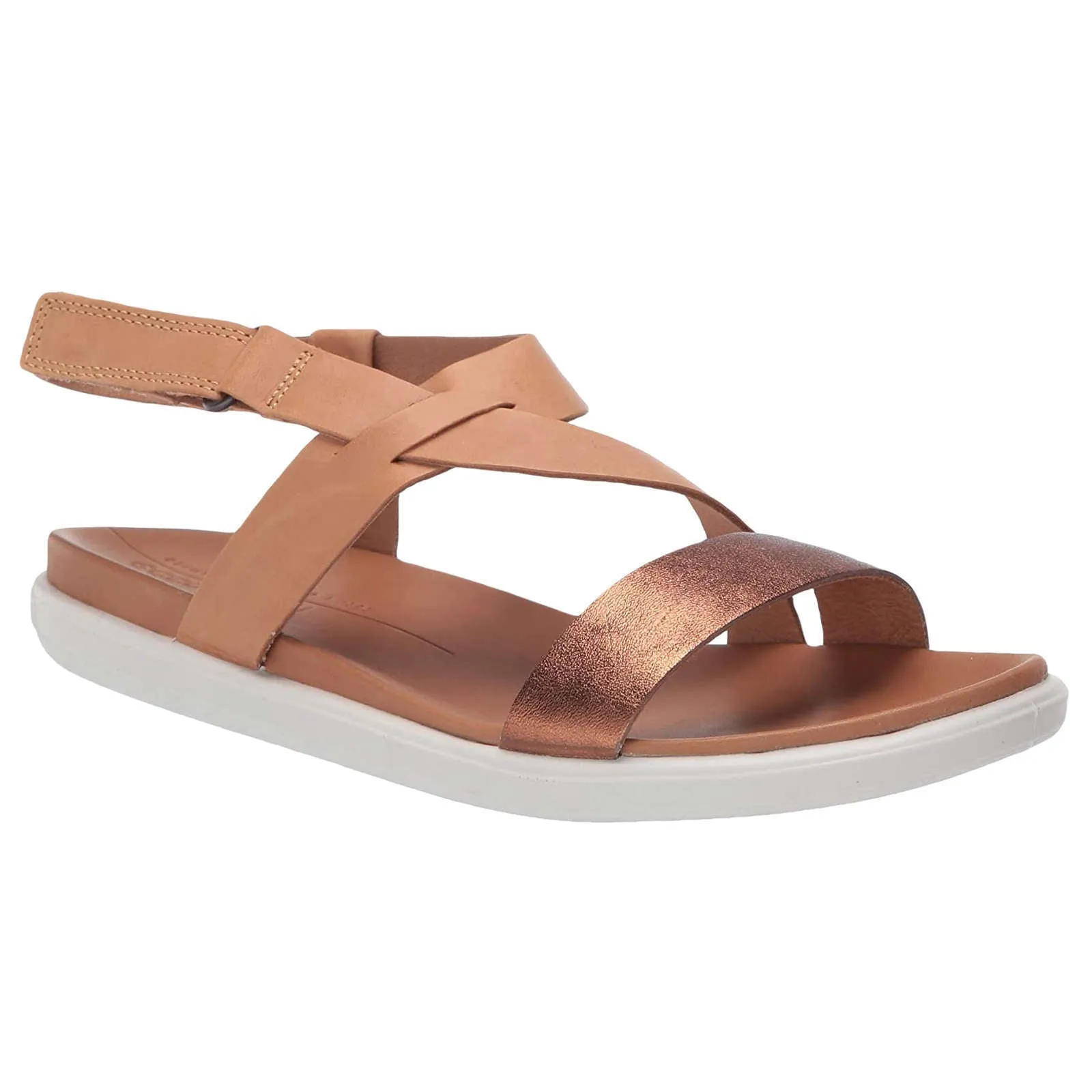 Simpil Bruched Nubuck Leather Women's Ankle Strap Sandals