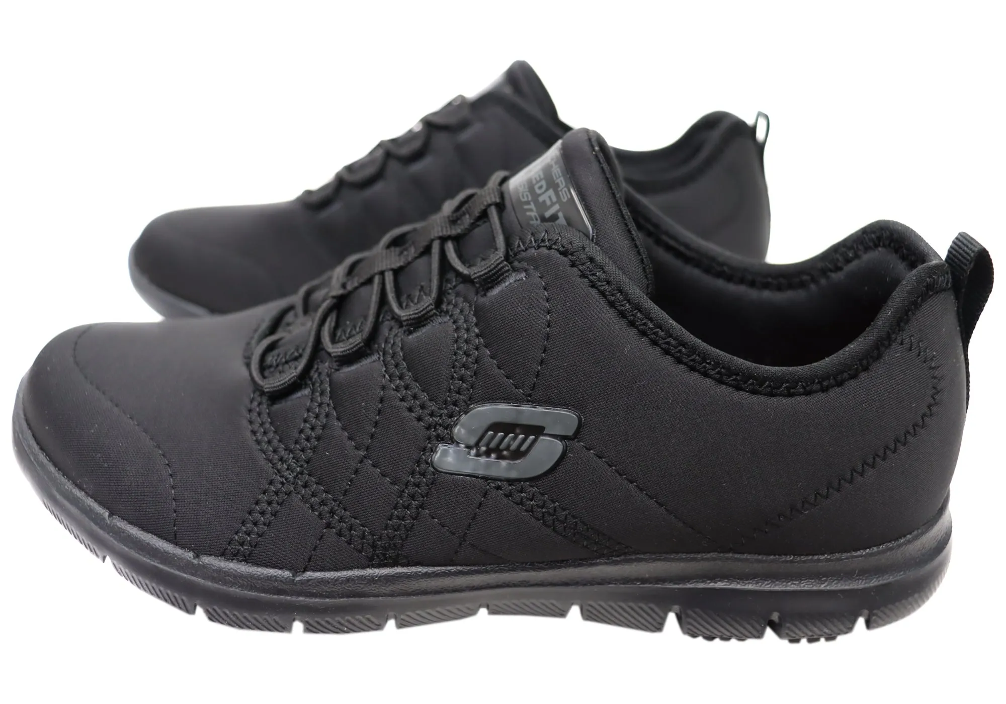 Skechers Womens Relaxed Fit Ghenter Srelt Slip Resistant Work Shoes