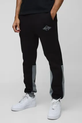 Slim Fit Man Diamond Colour Block Joggers