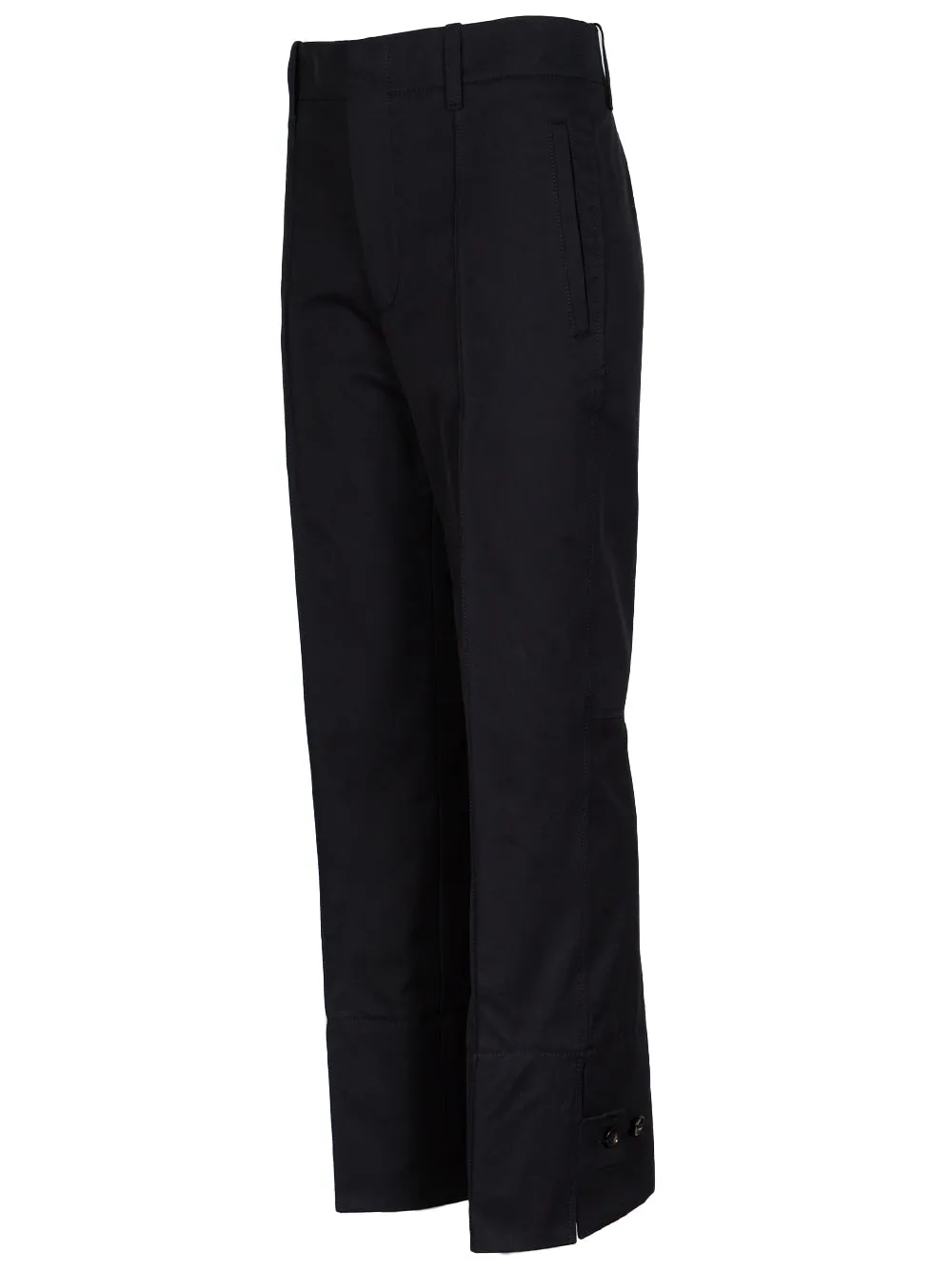 Slim leg cotton twill trousers