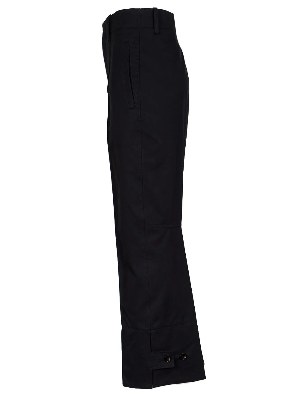 Slim leg cotton twill trousers