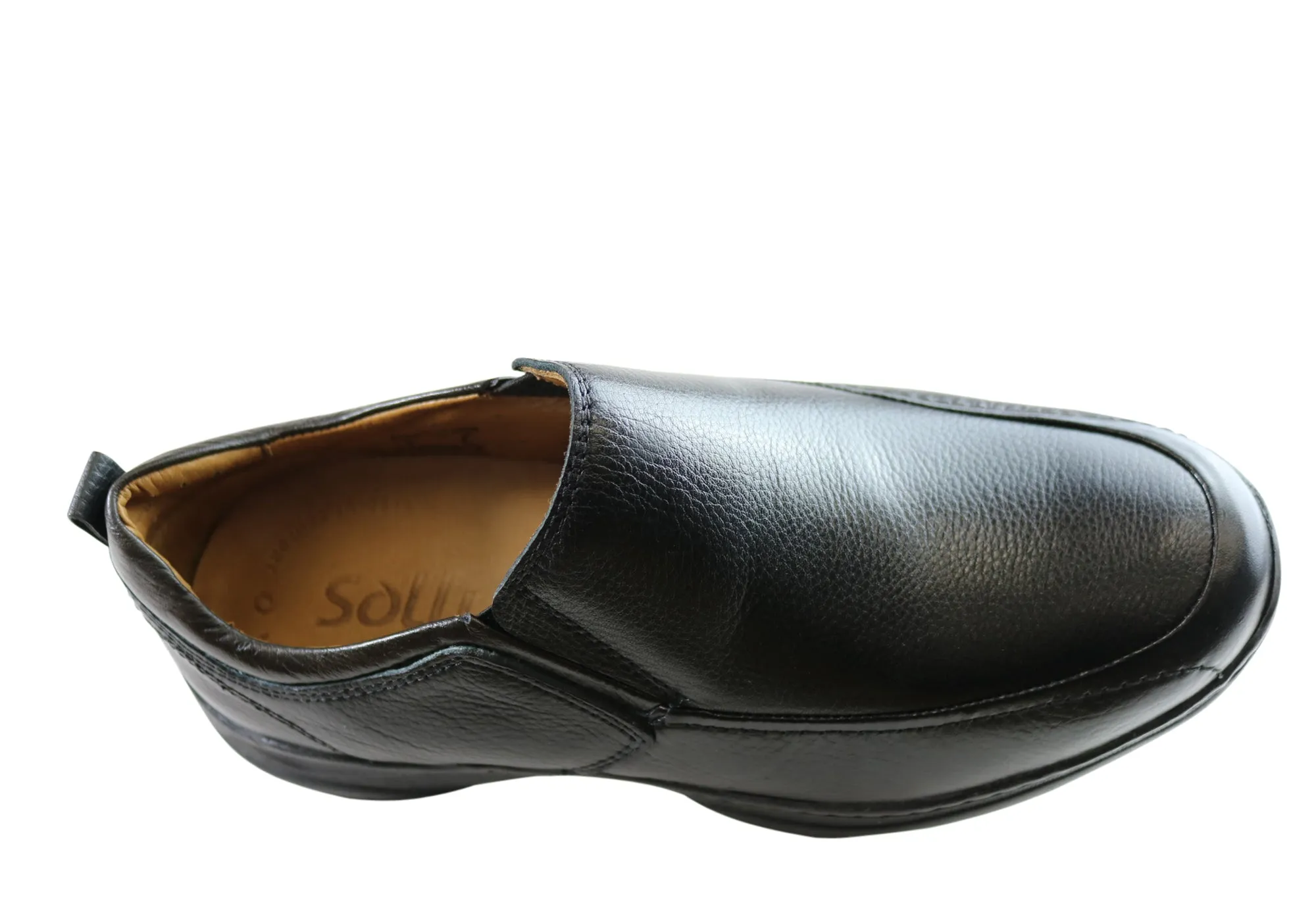 Sollu Dolan Mens Leather Slip On Comfort Shoes Made In Brazil