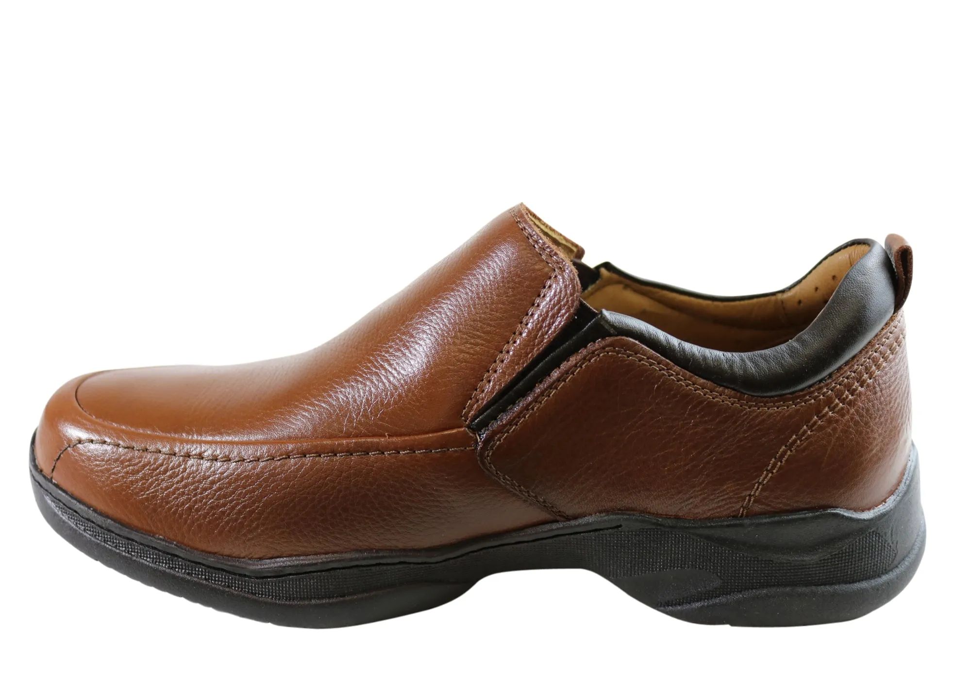 Sollu Dolan Mens Leather Slip On Comfort Shoes Made In Brazil