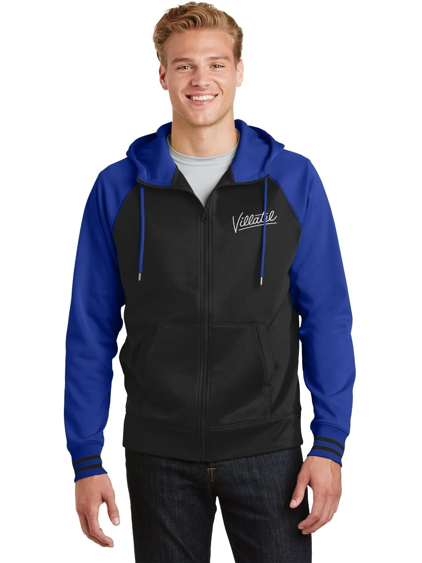 Sport-Tek Sport-Wick Varsity Fleece Full-Zip Hooded Jacket