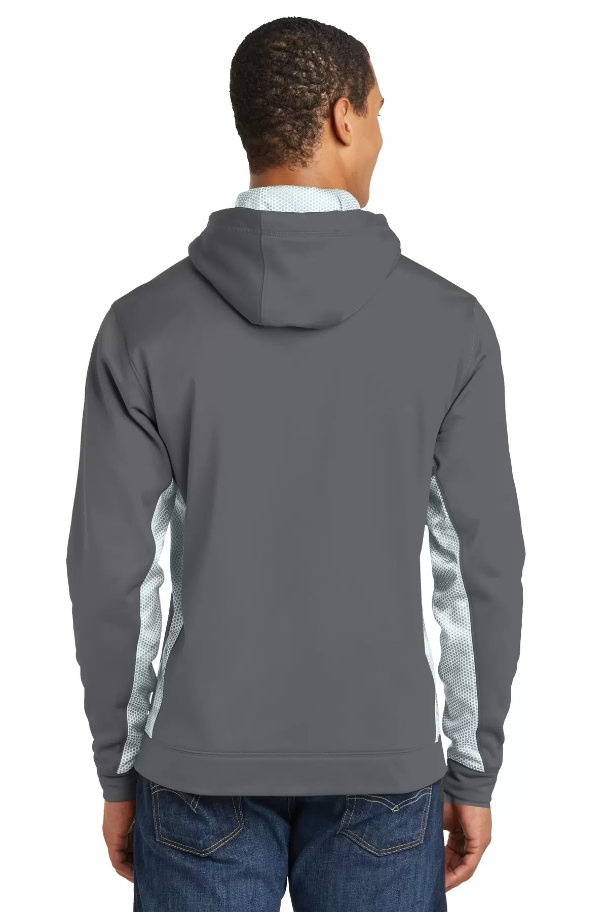 Sport Tek ST239 Sport-Tek Sport-Wick CamoHex Fleece Colorblock Hooded Pullover SKU: ST239