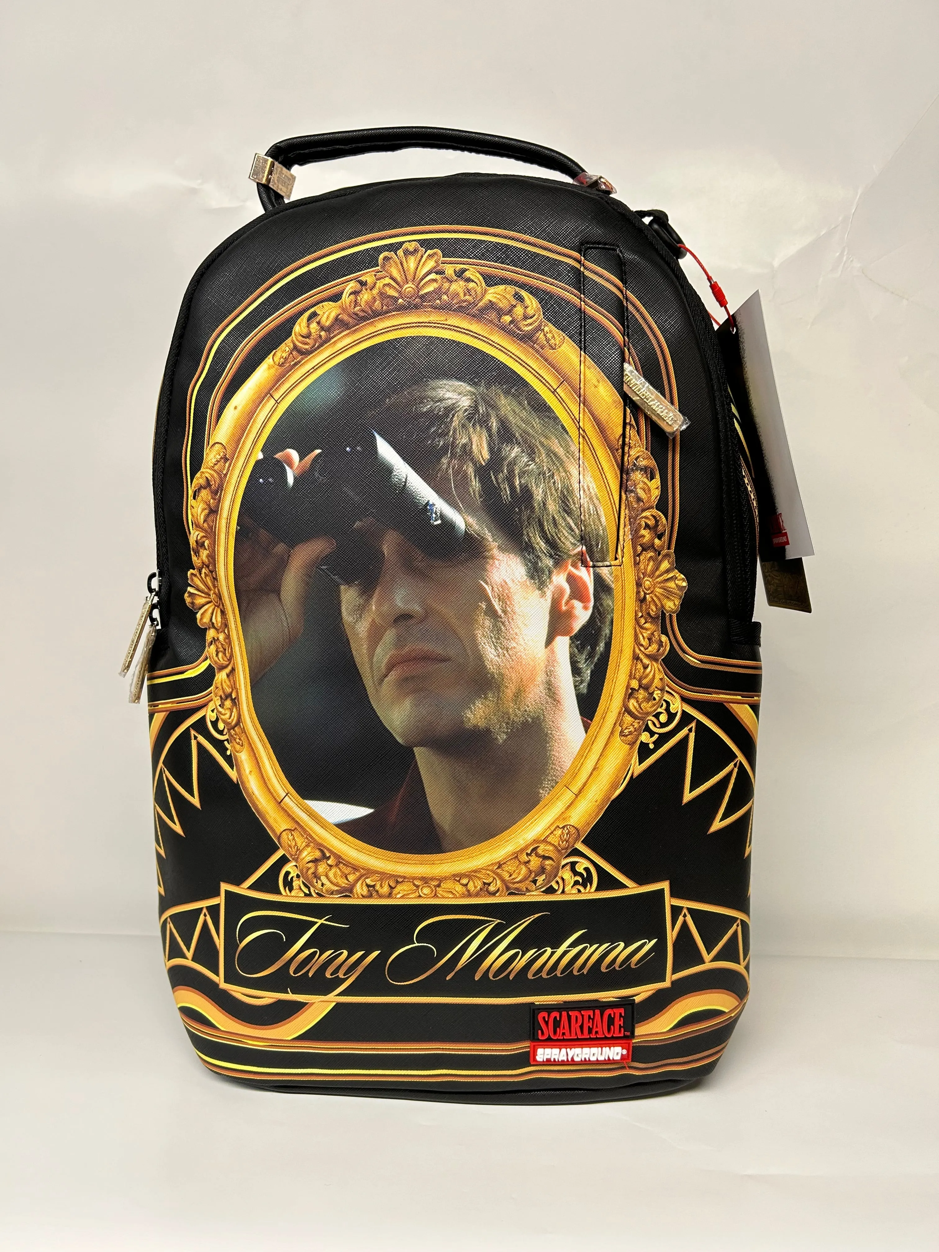 Sprayground Scarface Binoculars Backpack DLXV Gold Frame Limited Edition