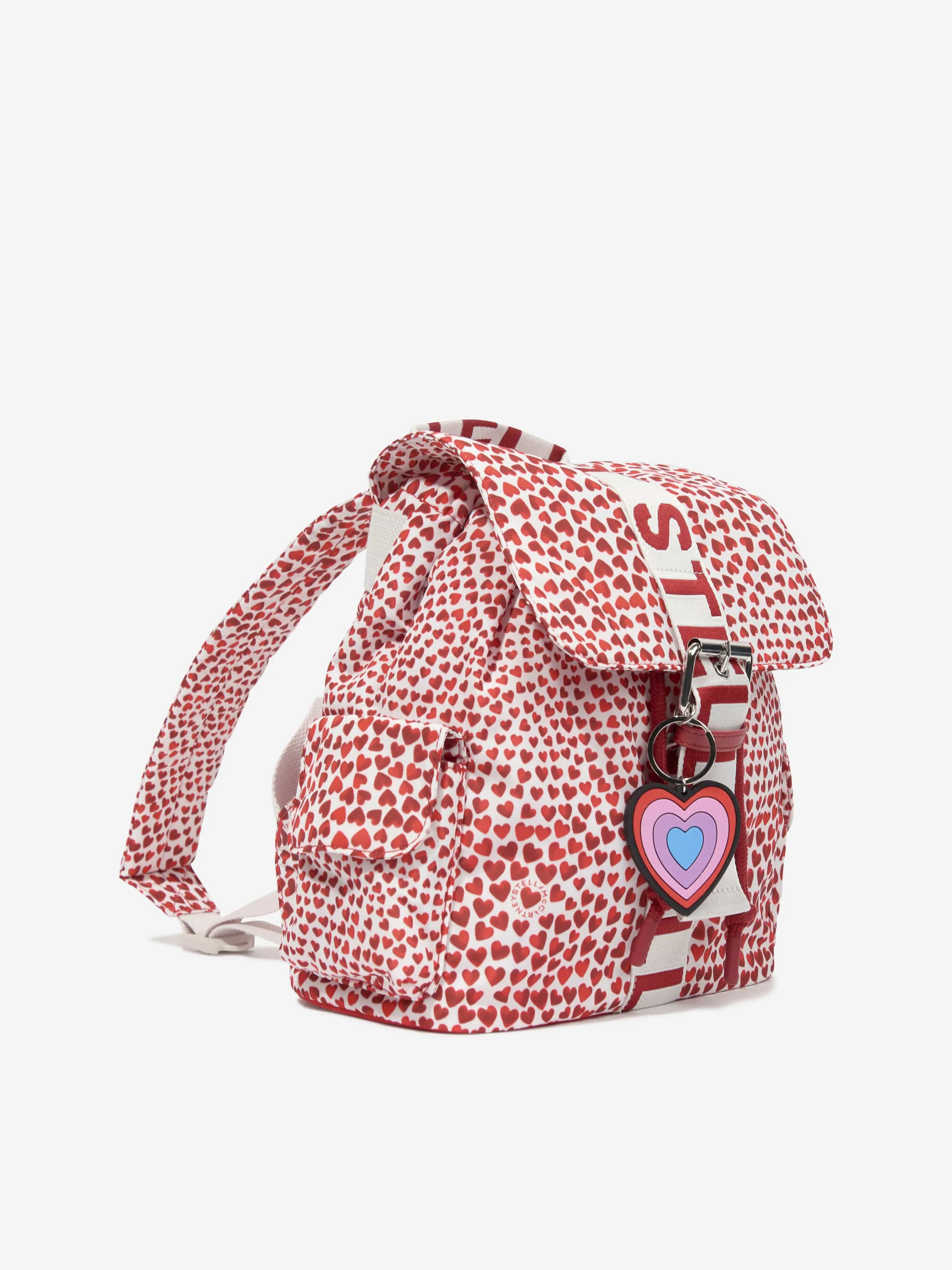 Stella McCartney Girls Heart Backpack in Red (34cm)