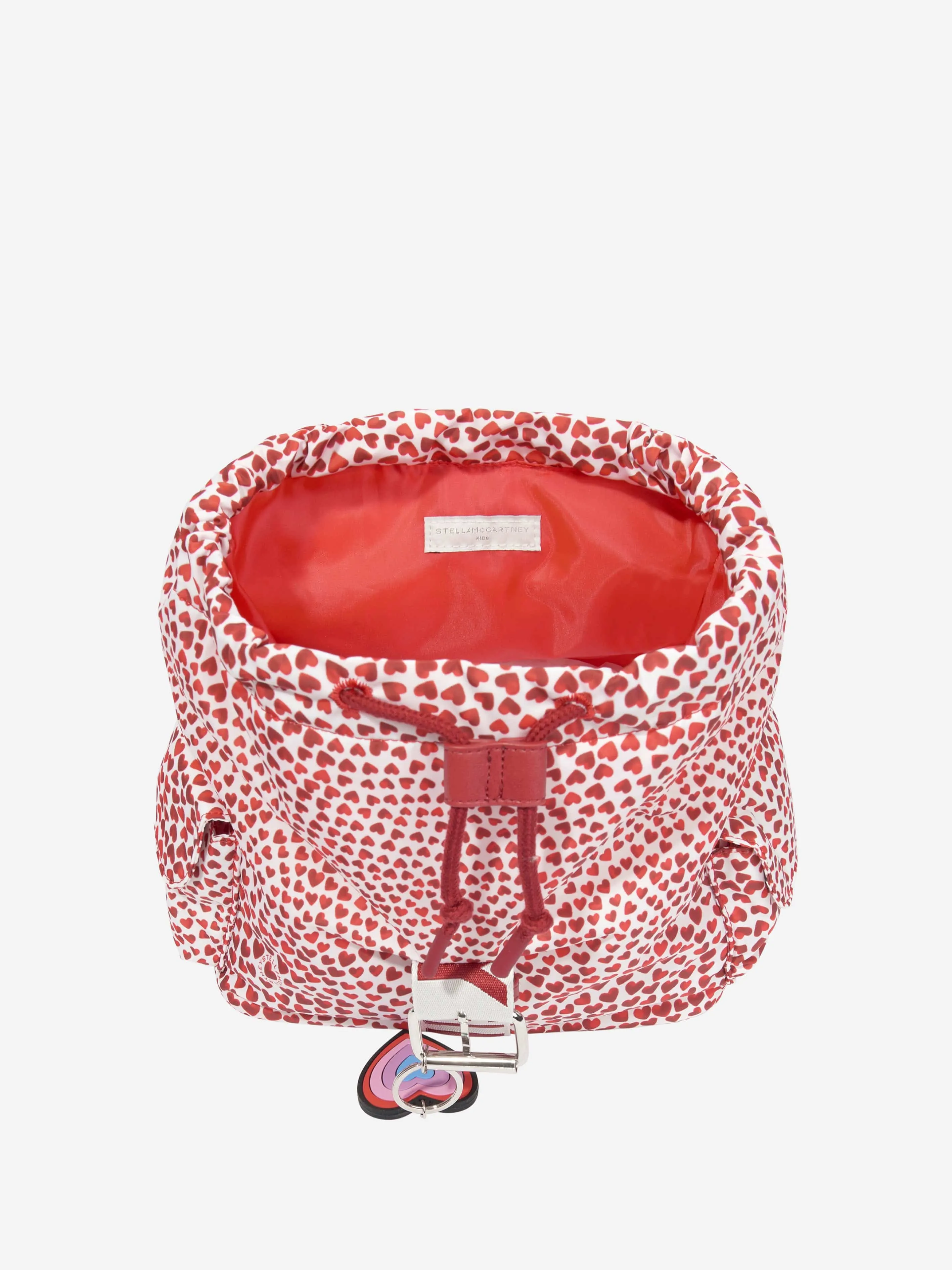 Stella McCartney Girls Heart Backpack in Red (34cm)