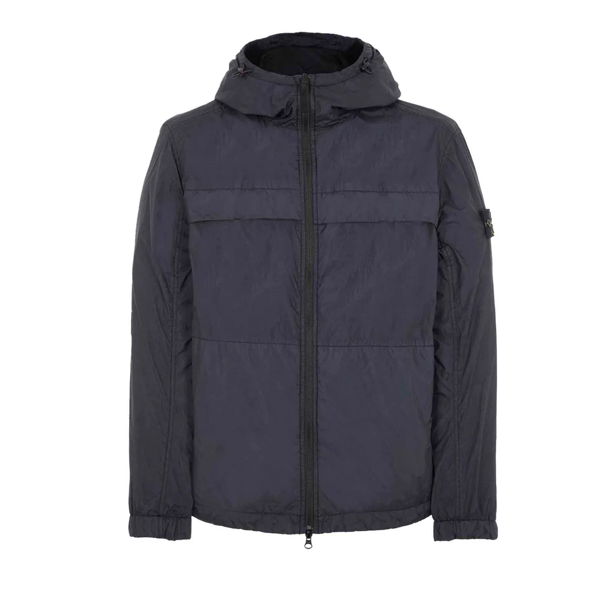 Stone Island Garment Dyed Crinkle Reps R-NY Hooded Jacket in Navy