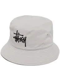 Stussy Big Logo Bucket Hat White