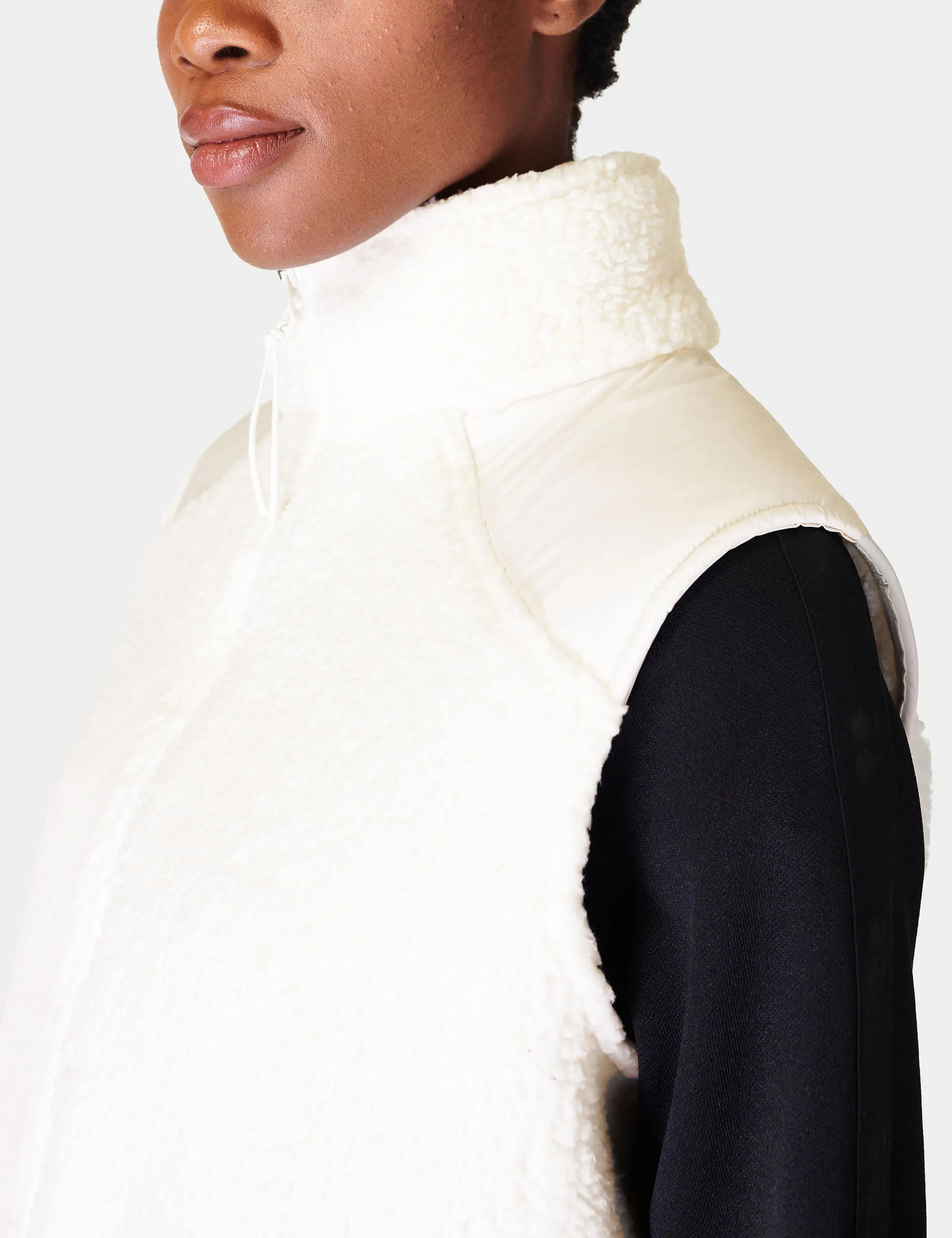 Sweaty Betty Canyon Fleece Vest - Lily White