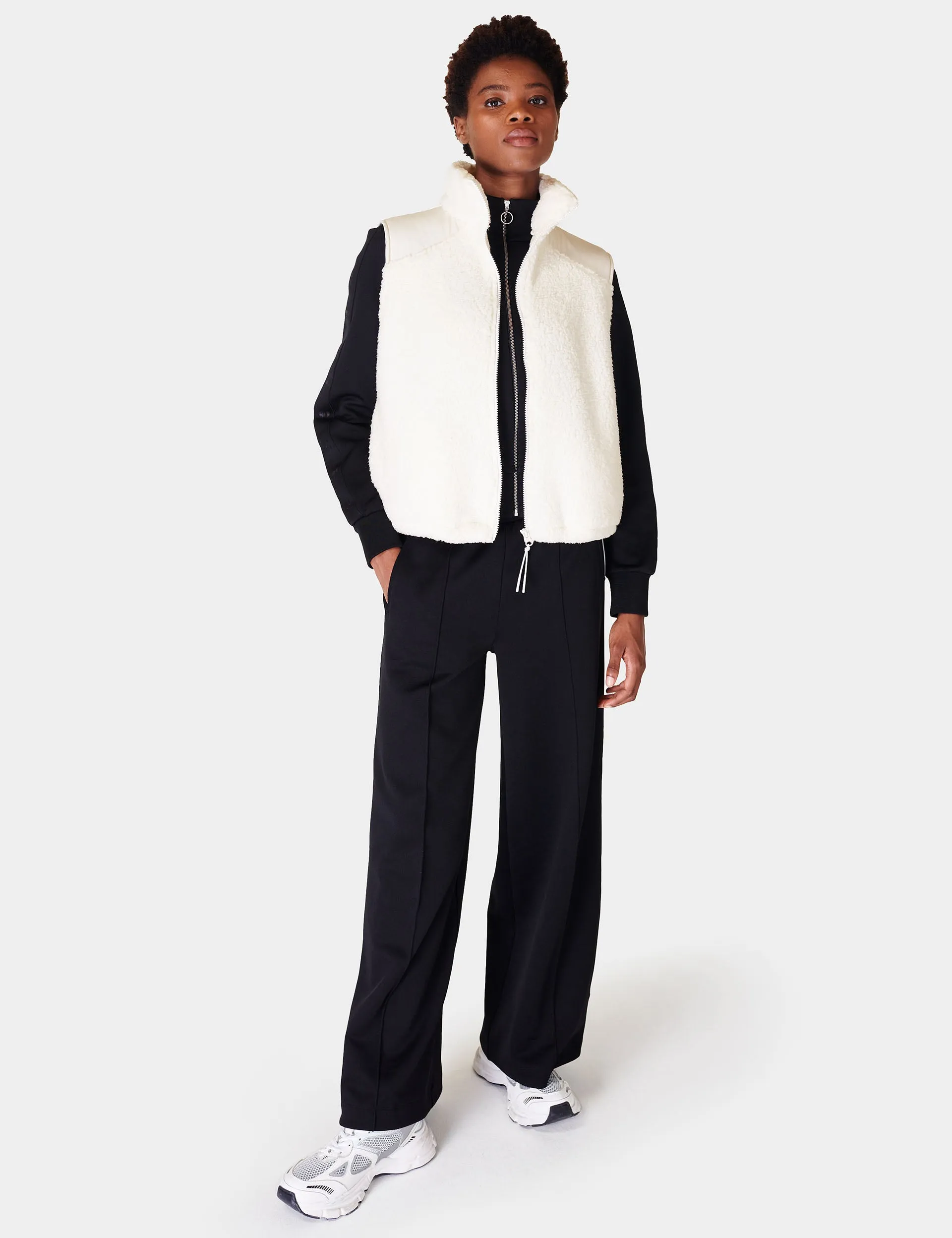 Sweaty Betty Canyon Fleece Vest - Lily White