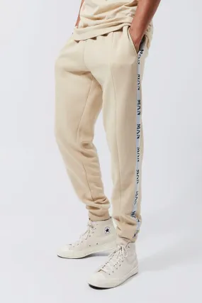 Tall Roman Man Seam Detail Tape Joggers | boohooMAN UK